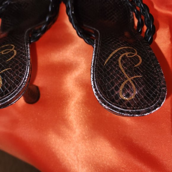 Womens Sam Edelman Snake Embossed Marjorie Leather Sandals - Picture 6 of 10